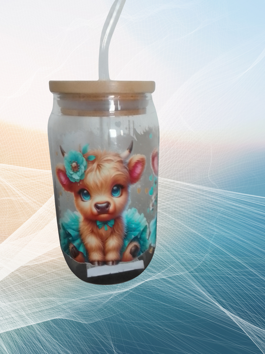 Tierliebe – Trinkglas mit Strohhalm –470 ml