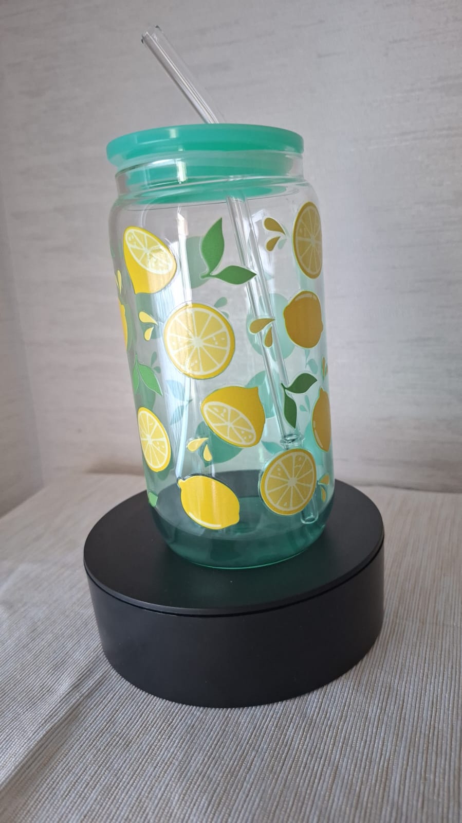 Trinkglas mit Zitronenmotiv – 500 ml