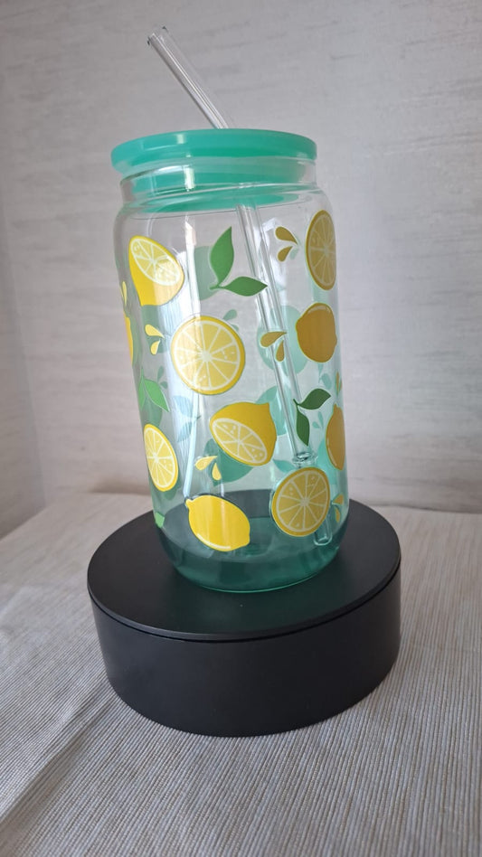 Trinkglas mit Zitronenmotiv – 500 ml